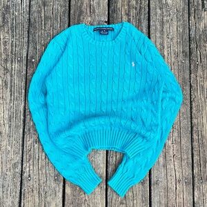 Polo by Ralph Lauren Turquoise Cable Knit Sweater